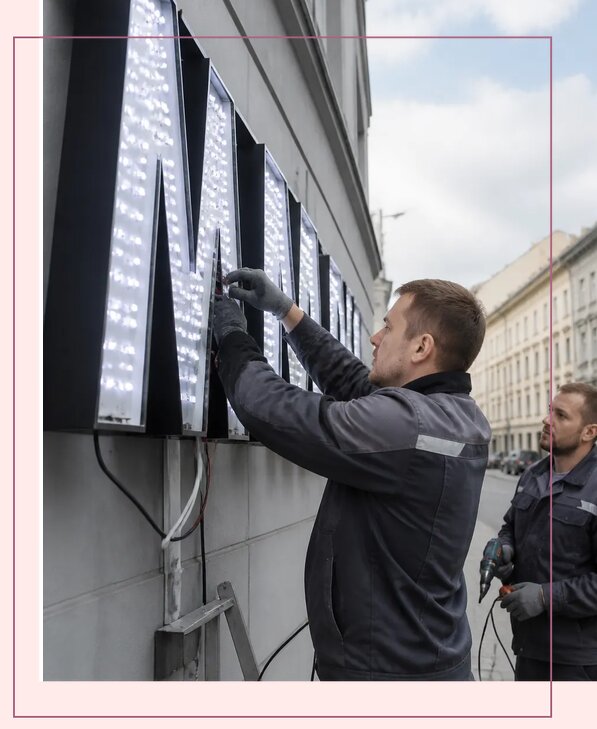 Изготовление и монтаж светодиодных LED вывесок в Кыштыме