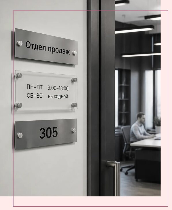 Офисные таблички на дверь в Кыштыме по цене от 5089 р. | Аванза-Кшт